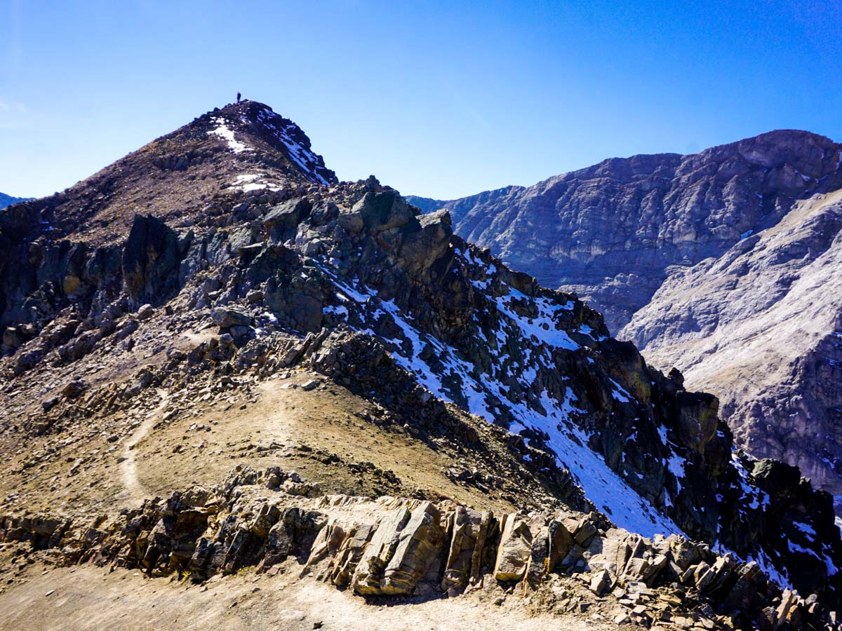 Approaching the summit on the Pocaterra Ridge Hike in Kananaskis, near Canmore