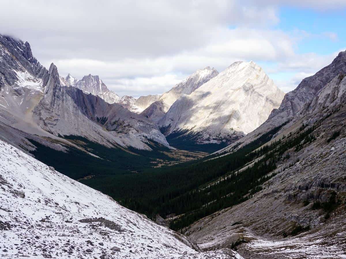 Trail up the Rae Glacier Hike in Kananaskis, near Canmore