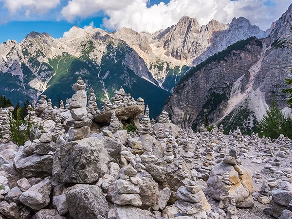 Scenery from the Path of the Pagan Girl hike in Julian Alps, Slovenia
