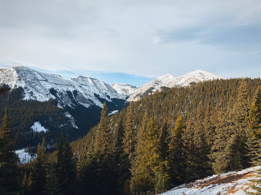 Beautiful mountains on the Moose Mountain Hike from Bragg Creek, Kananaskis