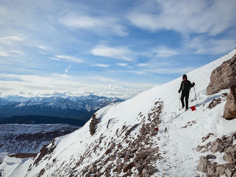 Hiker on the Moose Mountain Hike from Bragg Creek, Kananaskis