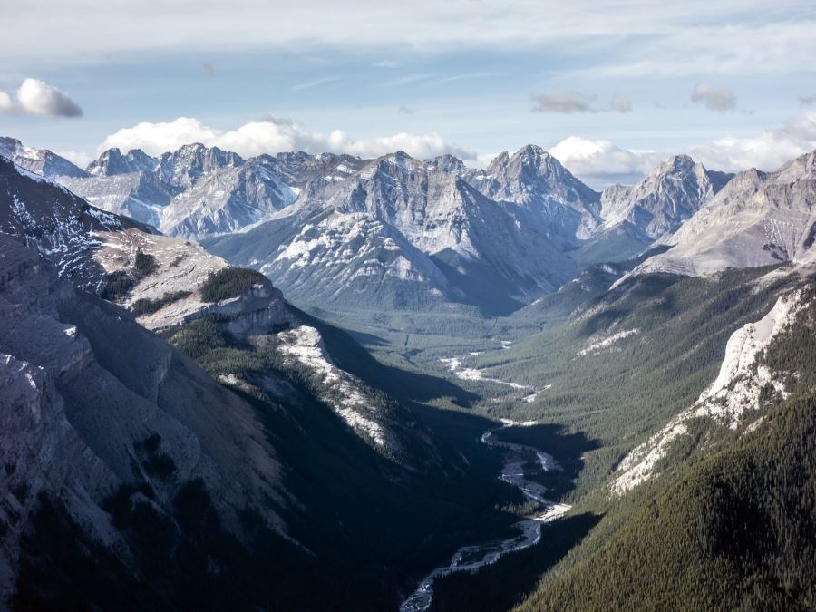 Beautiful valley view from the Nihahi Ridge Hike from Bragg Creek, Kananaskis