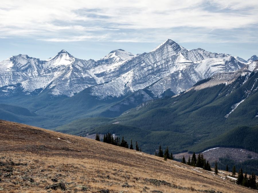 Beautiful mountains as seen from the Powderface Ridge Hike near Bragg Creek, Kananaskis