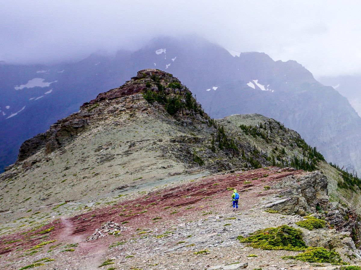Hiker on Scenic Point Hike in Glacier National Park