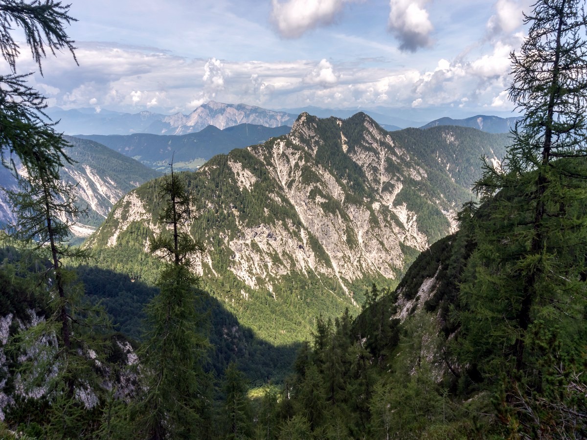 Mount Ciprnik above Pišnica valley on Slemenova Spica hike in Julian Alps