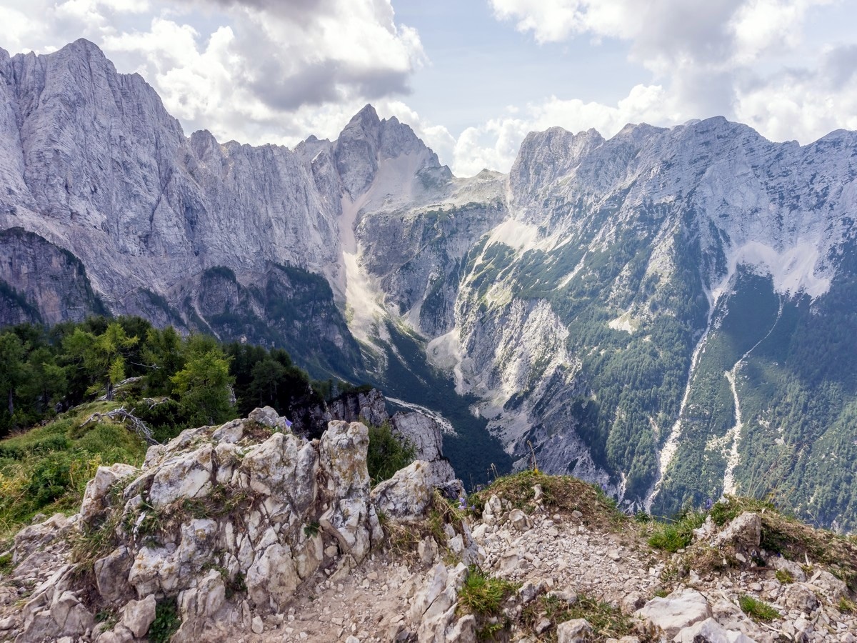 Views from the top of Slemenova Spica hike in Julian Alps