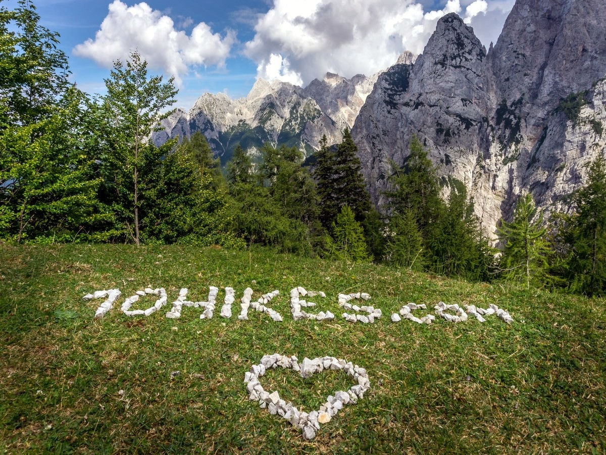 The artwork at Vršic on Path of The Pagan Girl Hike in Julian Alps, Slovenia