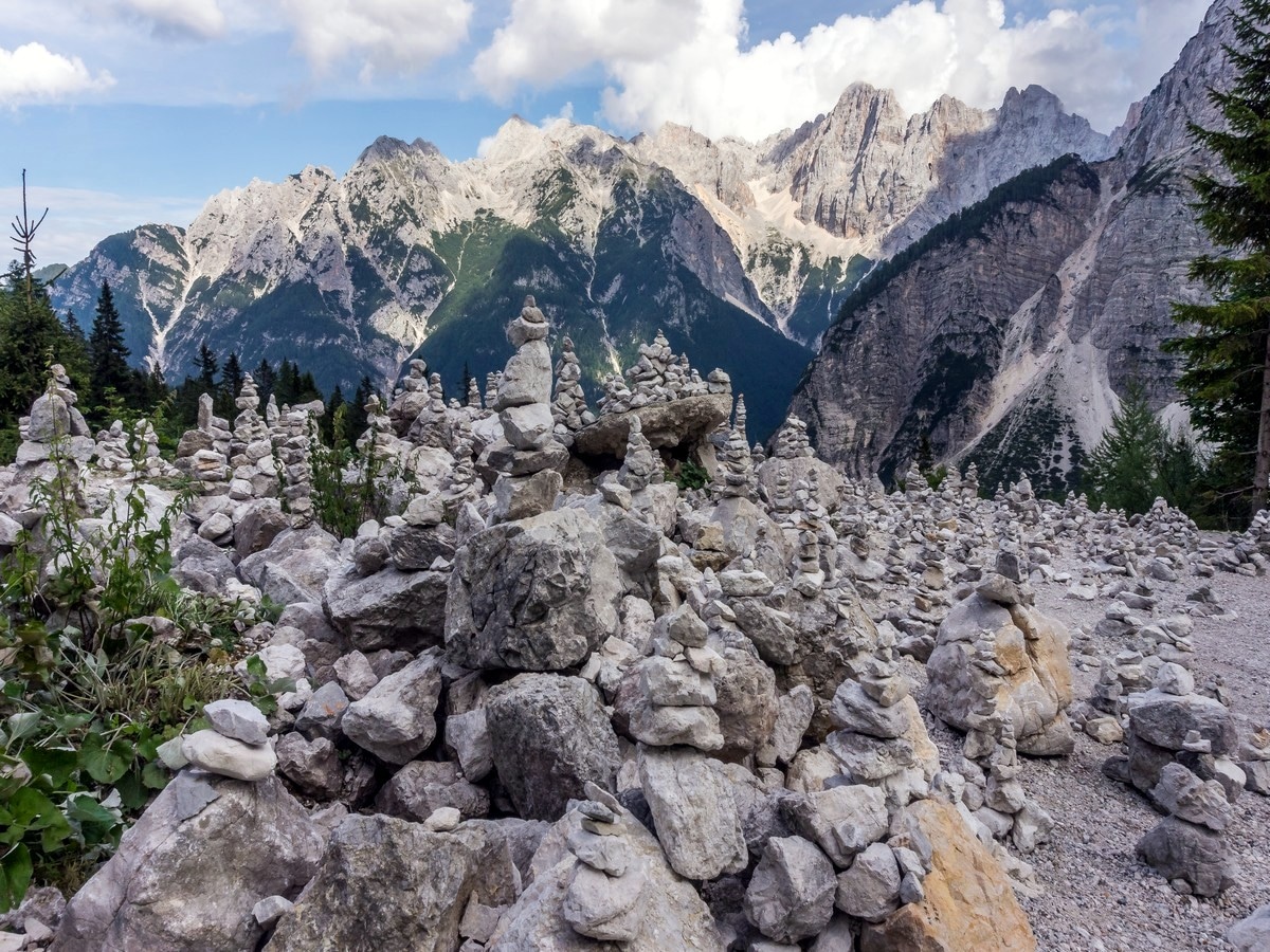 The corner of the Path of The Pagan Girl Hike in Julian Alps, Slovenia