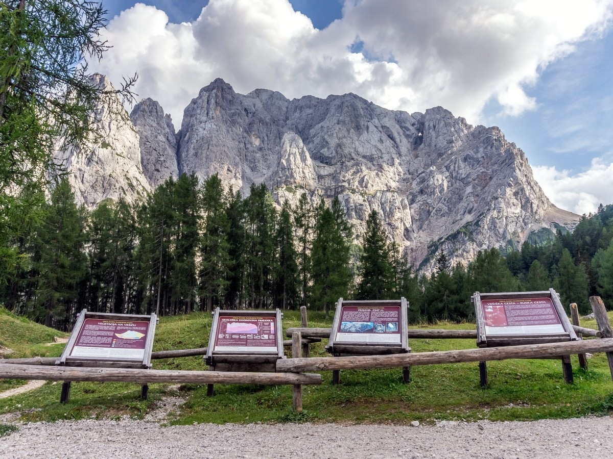 Mount Prisank north face from the Path of The Pagan Girl Hike in Julian Alps, Slovenia