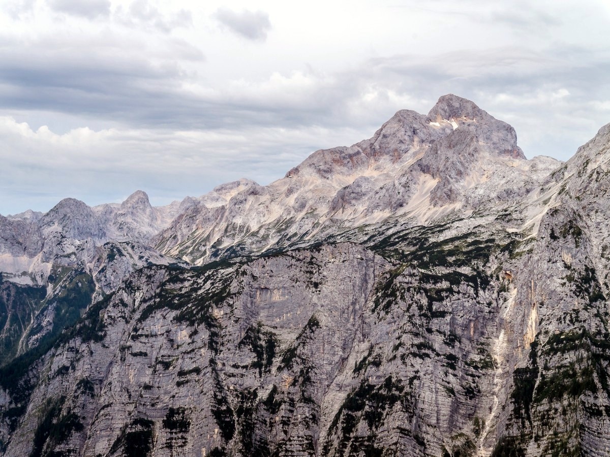 Mount Triglav views on Debela Peč trail in Julian Alps, Slovenia