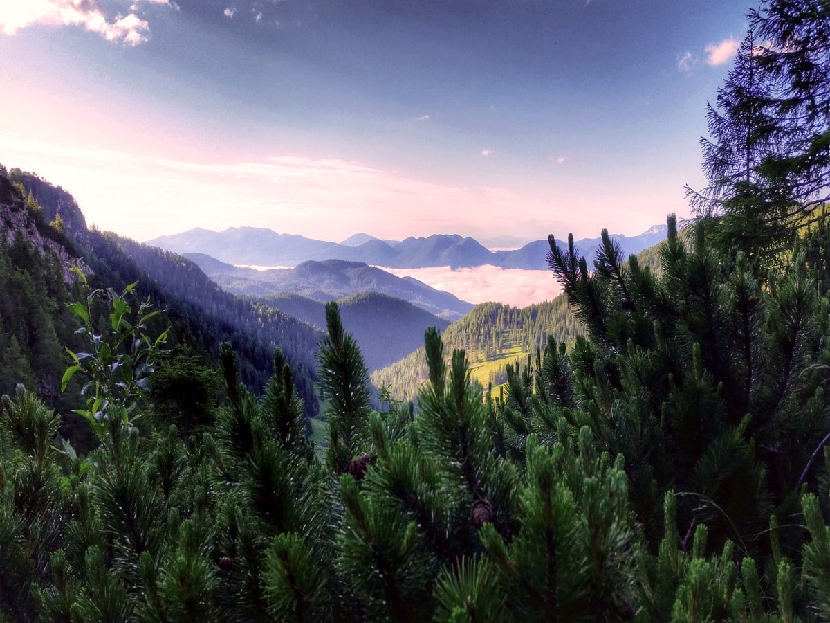 Lower Bohinj mountains from the Mount Tosc Hike in Julian Alps, Slovenia