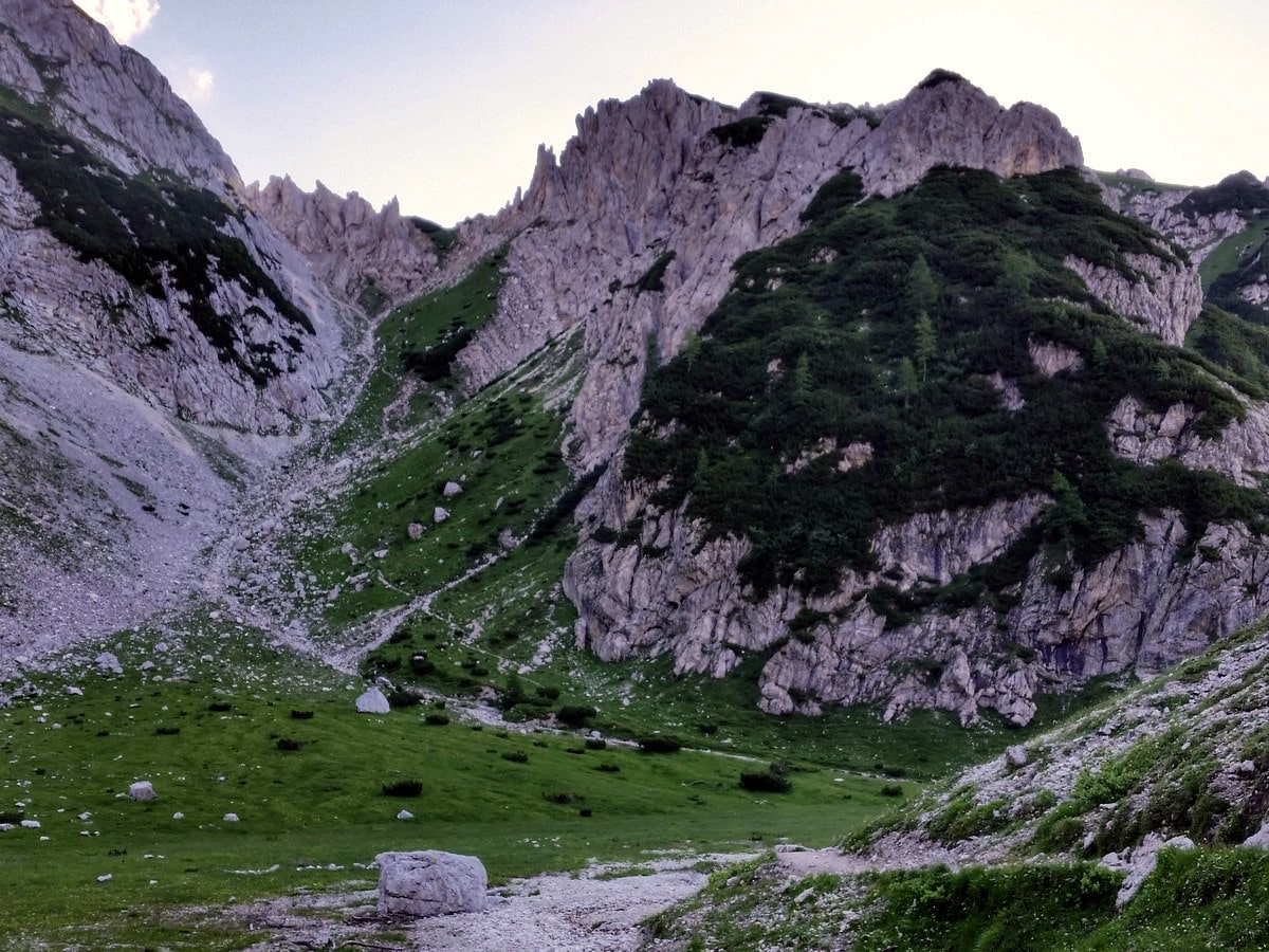 Na Jezerce valley on the Mount Tosc Hike in Julian Alps, Slovenia