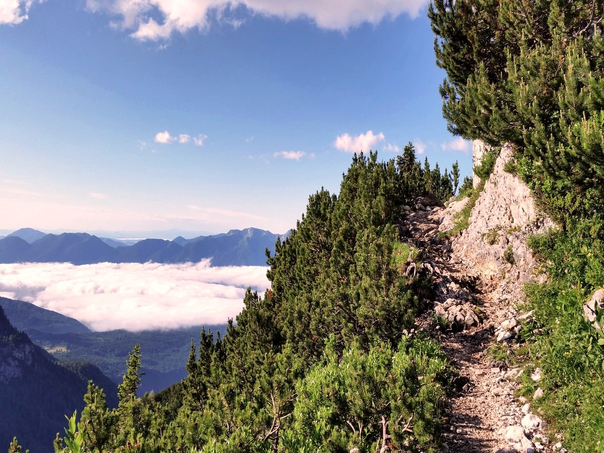 Clouds above Bohinj lake from the Mount Tosc Hike in Julian Alps, Slovenia