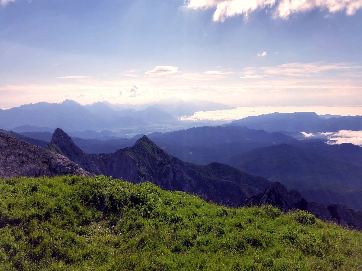 Gorenjska region from the Mount Tosc Hike in Julian Alps, Slovenia