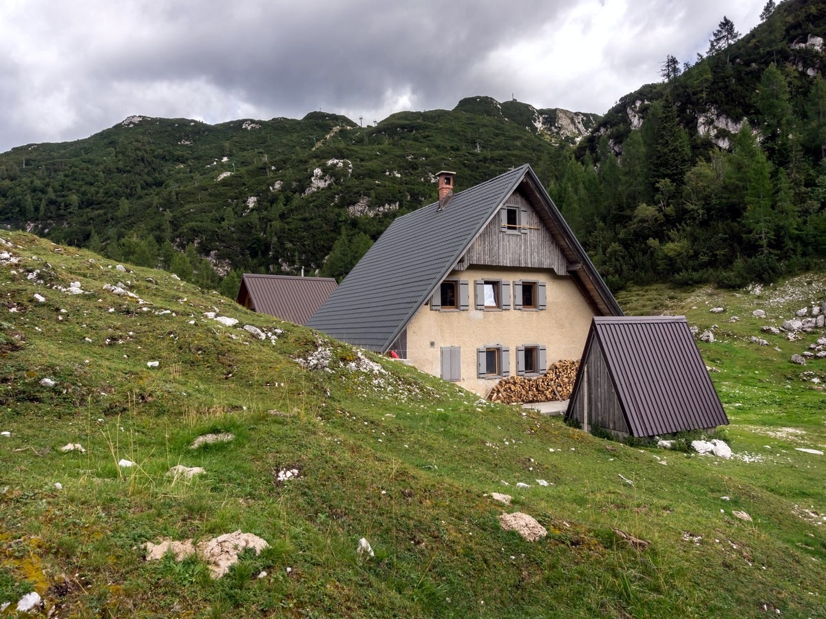 Zadnji Vogel pasture on the Vogel and Rodica Hike in Julian Alps, Slovenia