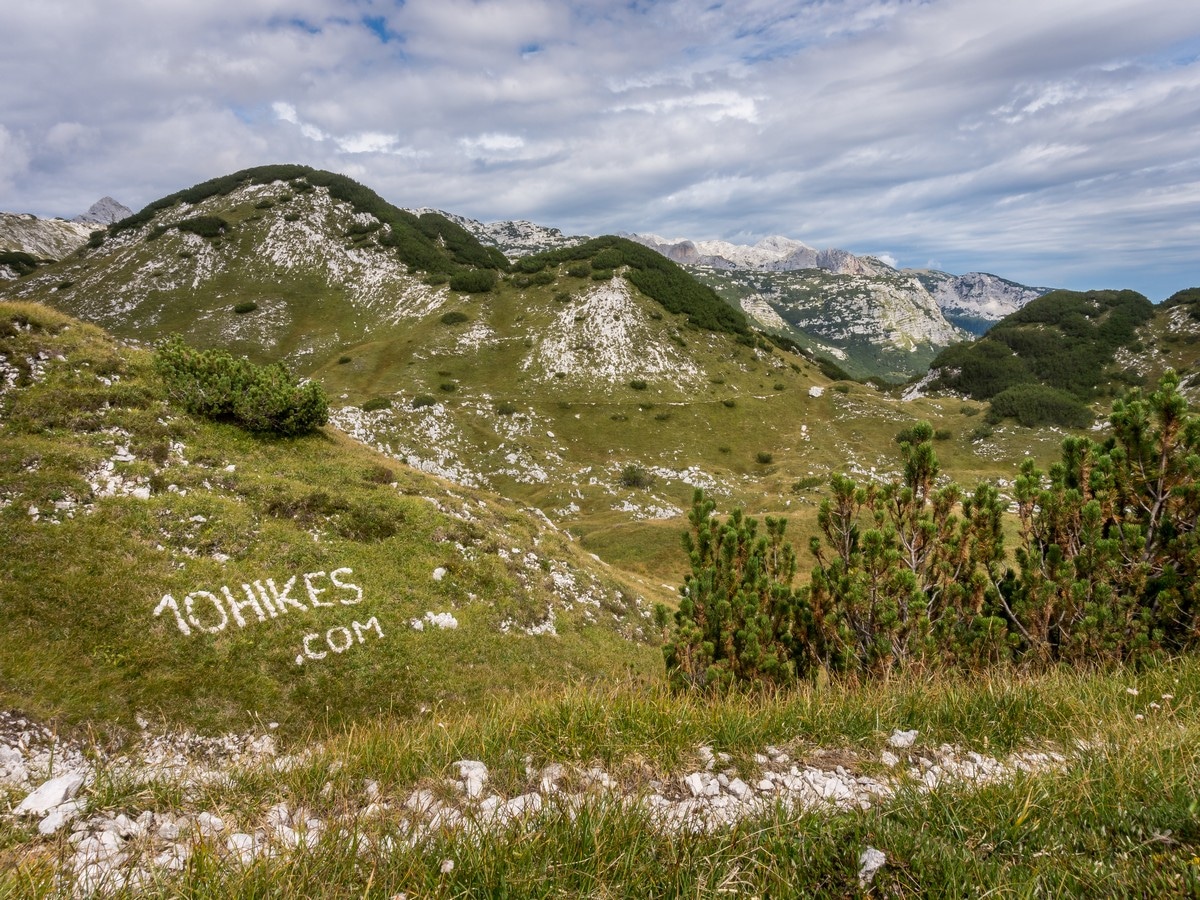 Artwork above Lepa Komna valley on Komna and Lanževica Hike in Julian Alps, Slovenia