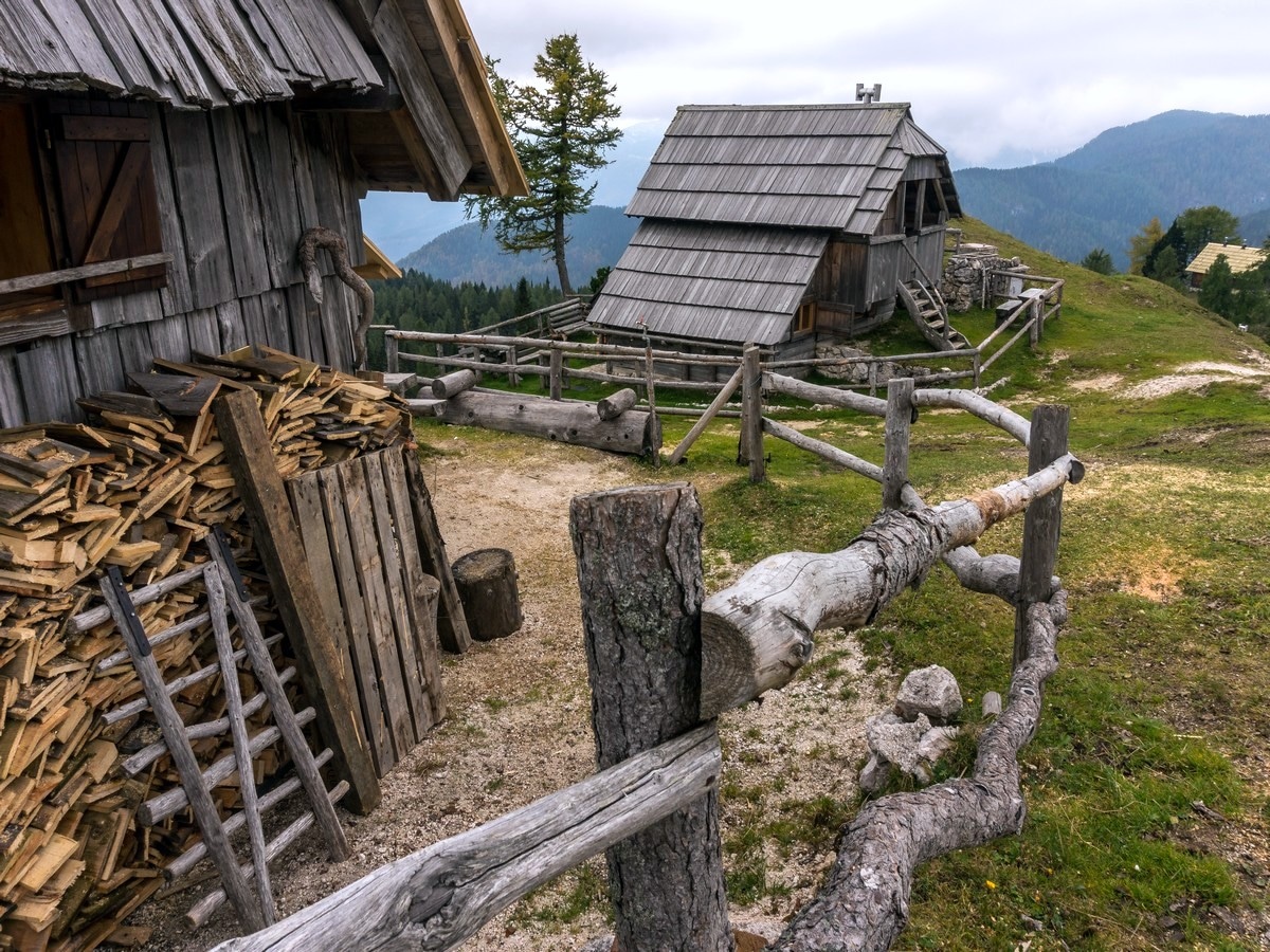 Krstenica pasture on the Bohinj Pastures Route Hike in Julian Alps, Slovenia