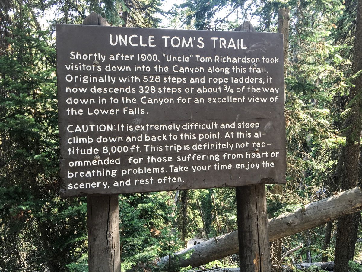 Information and warning sign on Sky Rim Hike in Yellowstone National Park