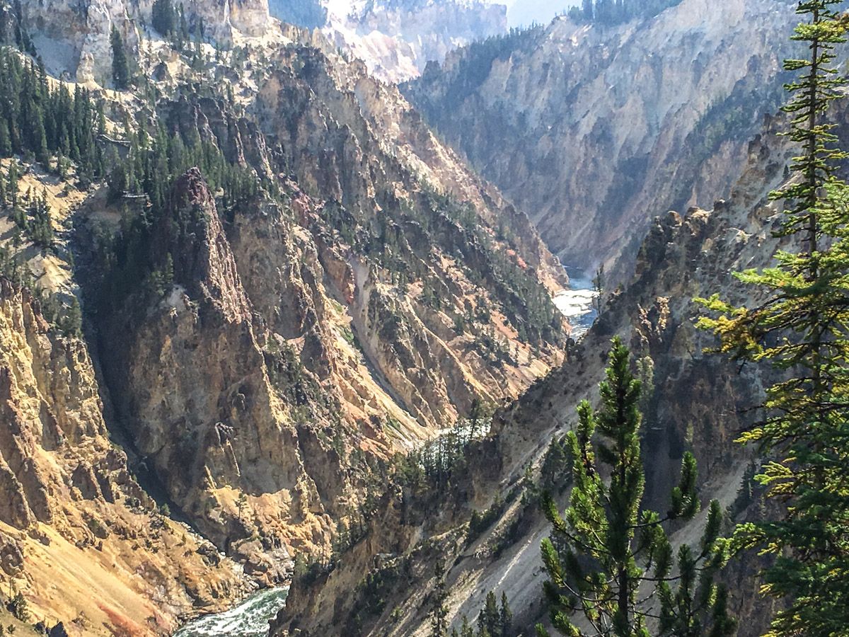 Beautiful panorama of the South Rim Hike in Yellowstone National Park, Wyoming
