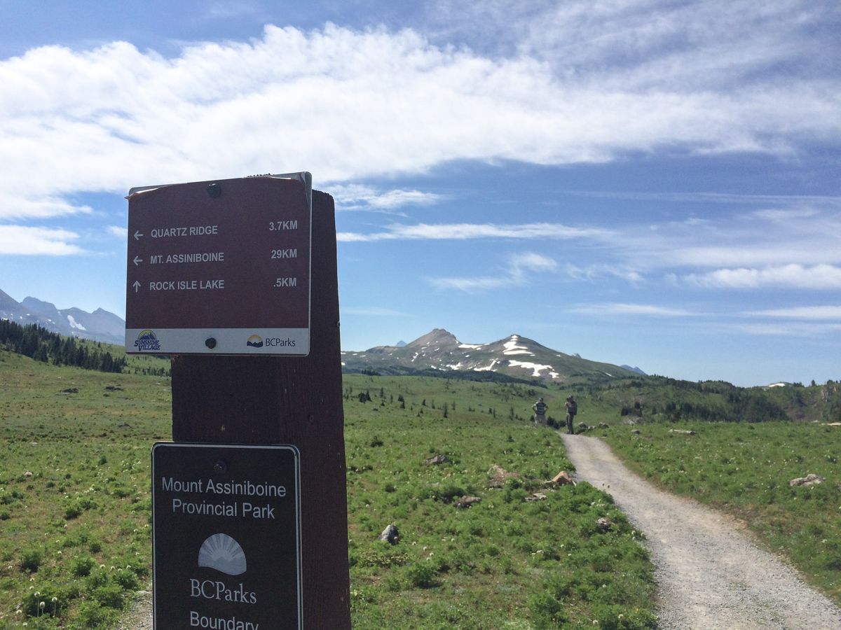 Sign at Sunshine Meadows Hike in Banff National Park