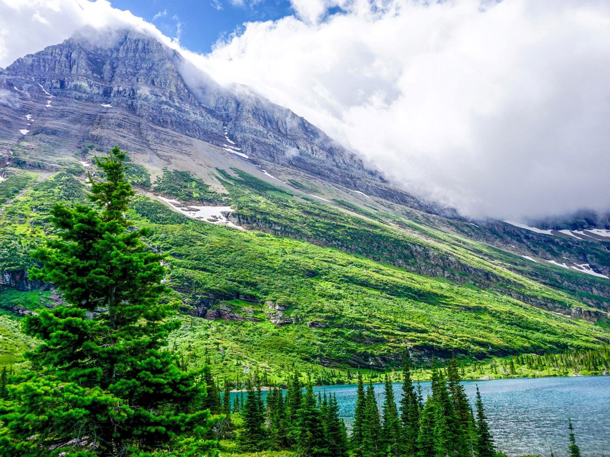 Swiftcurrent Pass Hike at Glacier National Park has amazing mountain views