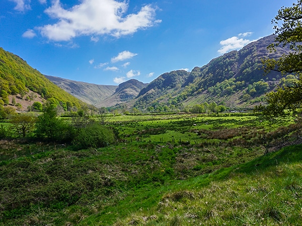 Scenery from the Langstrath Valley hike in Lake District, England