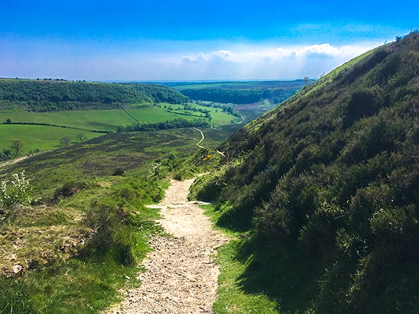 Views of the Hole of Horcum walk in North York Moors, England
