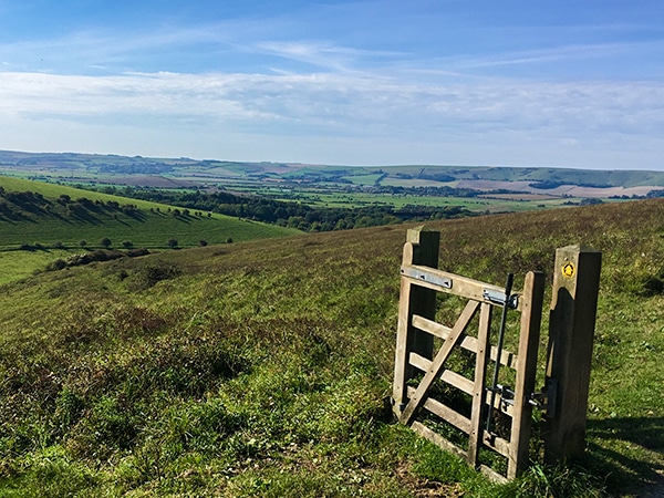 Scenery from the Glynde and Mount Caburn walk in South Downs, England