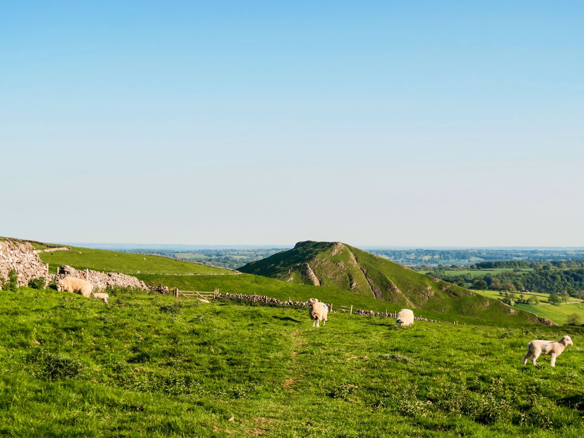 Trail towards Thorpe Cloud on Dovedale Circular walk in Peak District, England