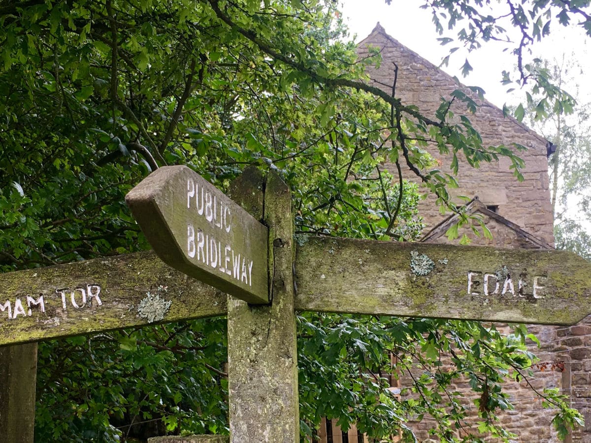 Path Junction on Great Ridge and Win Hill Hike in Peak District, England