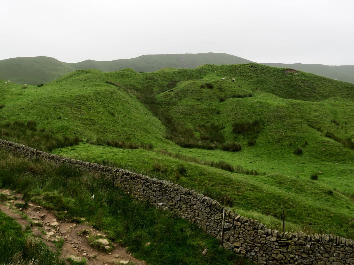 The descent to Edale on the Great Ridge and Win Hill Hike in Peak District, England