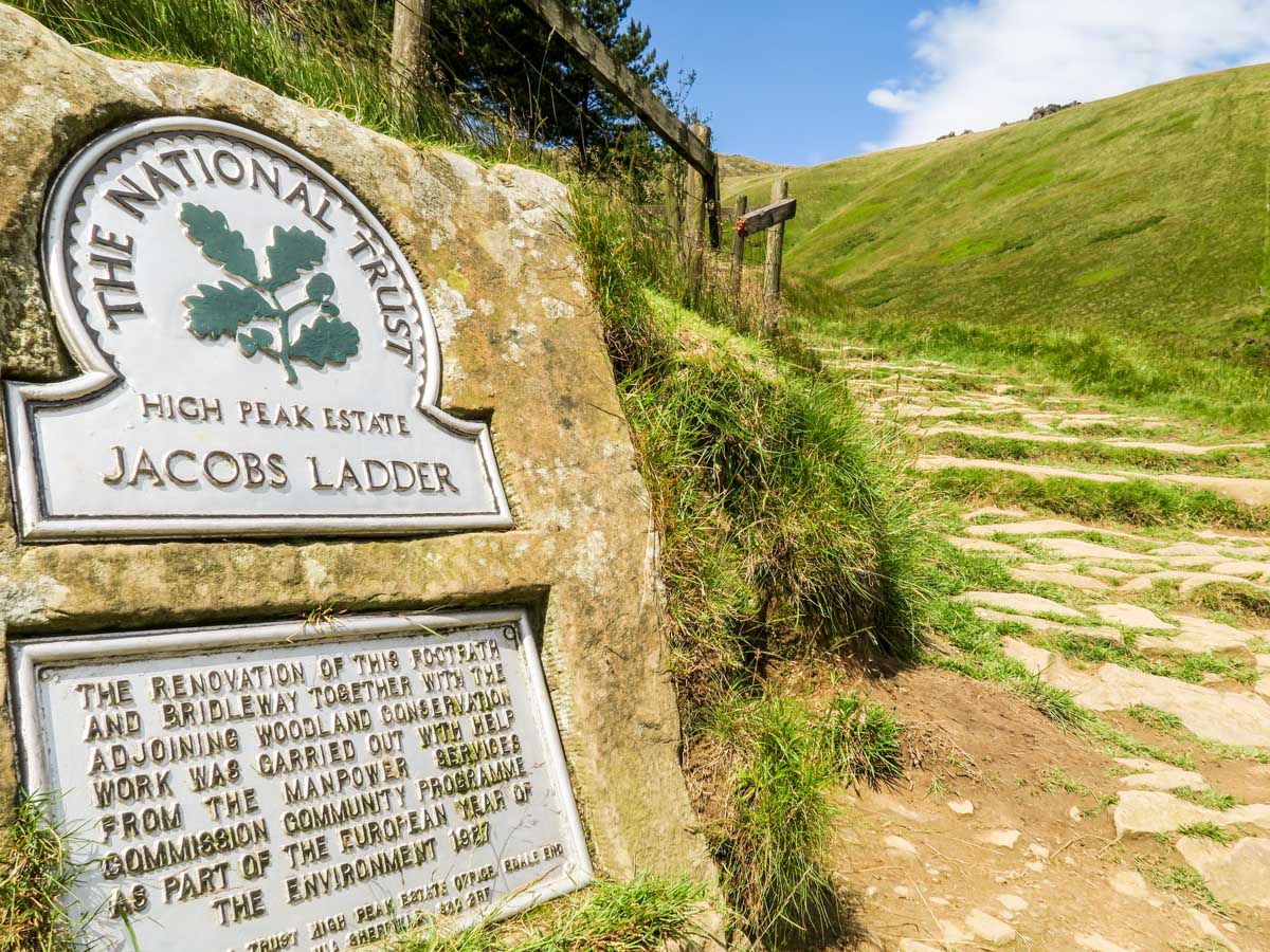 The foot of Jacob's Ladder on the Kinder Scout Hike in Peak District, England