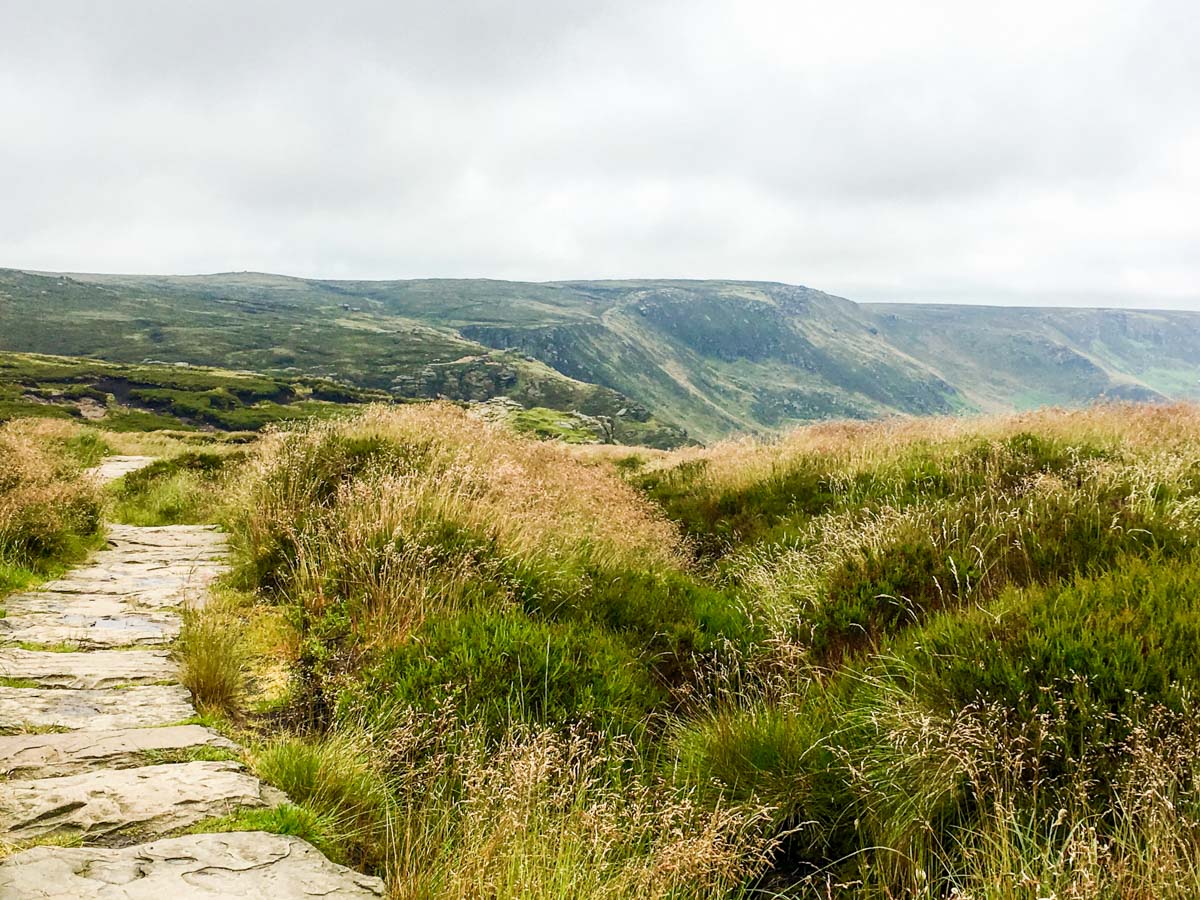 Path to Crowden Tower on the Kinder Scout Hike in Peak District, England