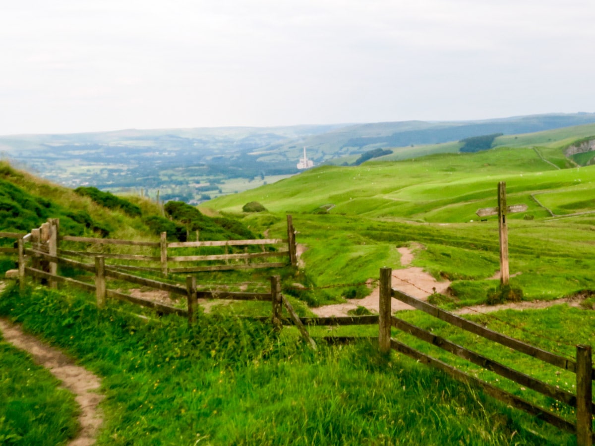 Track to the ascent on Mam Tor Circular Hike in Peak District, England