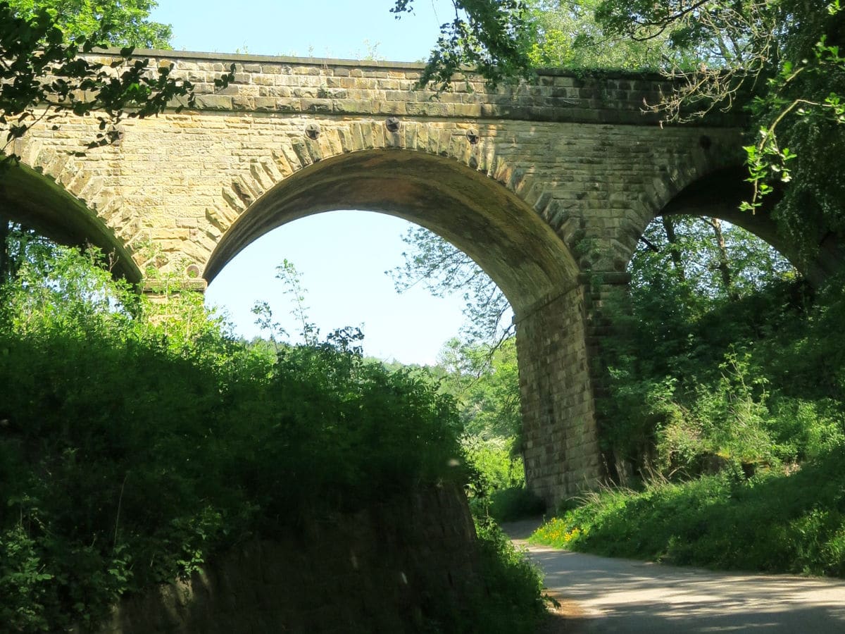 Viaduct at the Monsal Trail Hike in Peak District, England