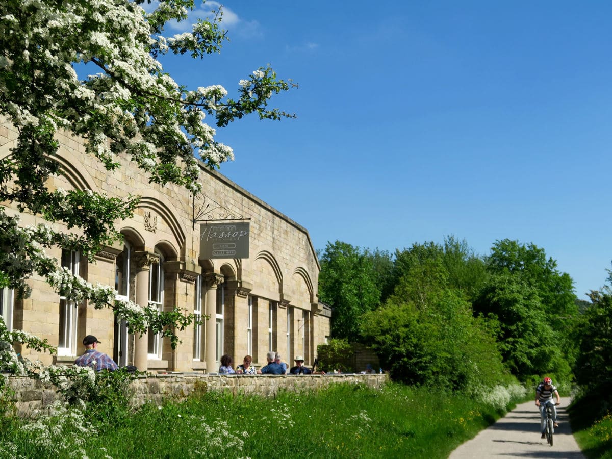 Hassop Station Shop and Cafe on the Monsal Trail Hike in Peak District, England