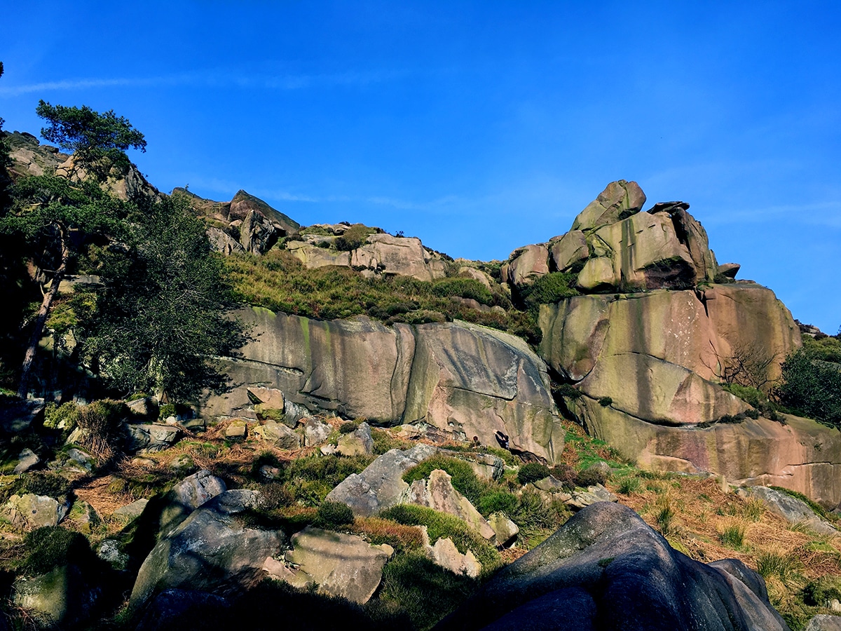 View from the Climbers Hut on The Roaches and Lud's Church Hike in Peak District, England