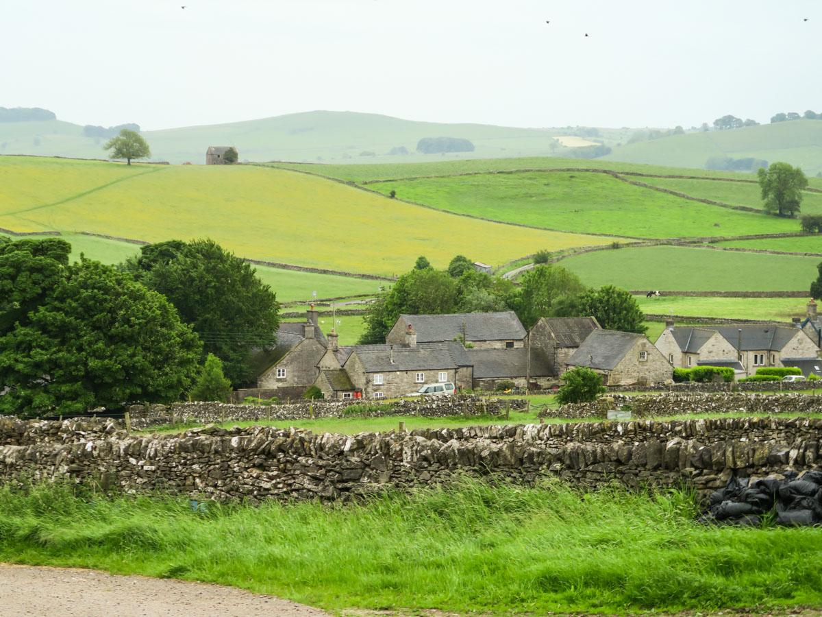 The village of Wetton on Thor's Cave and The Manifold Valley Hike in Peak District, England