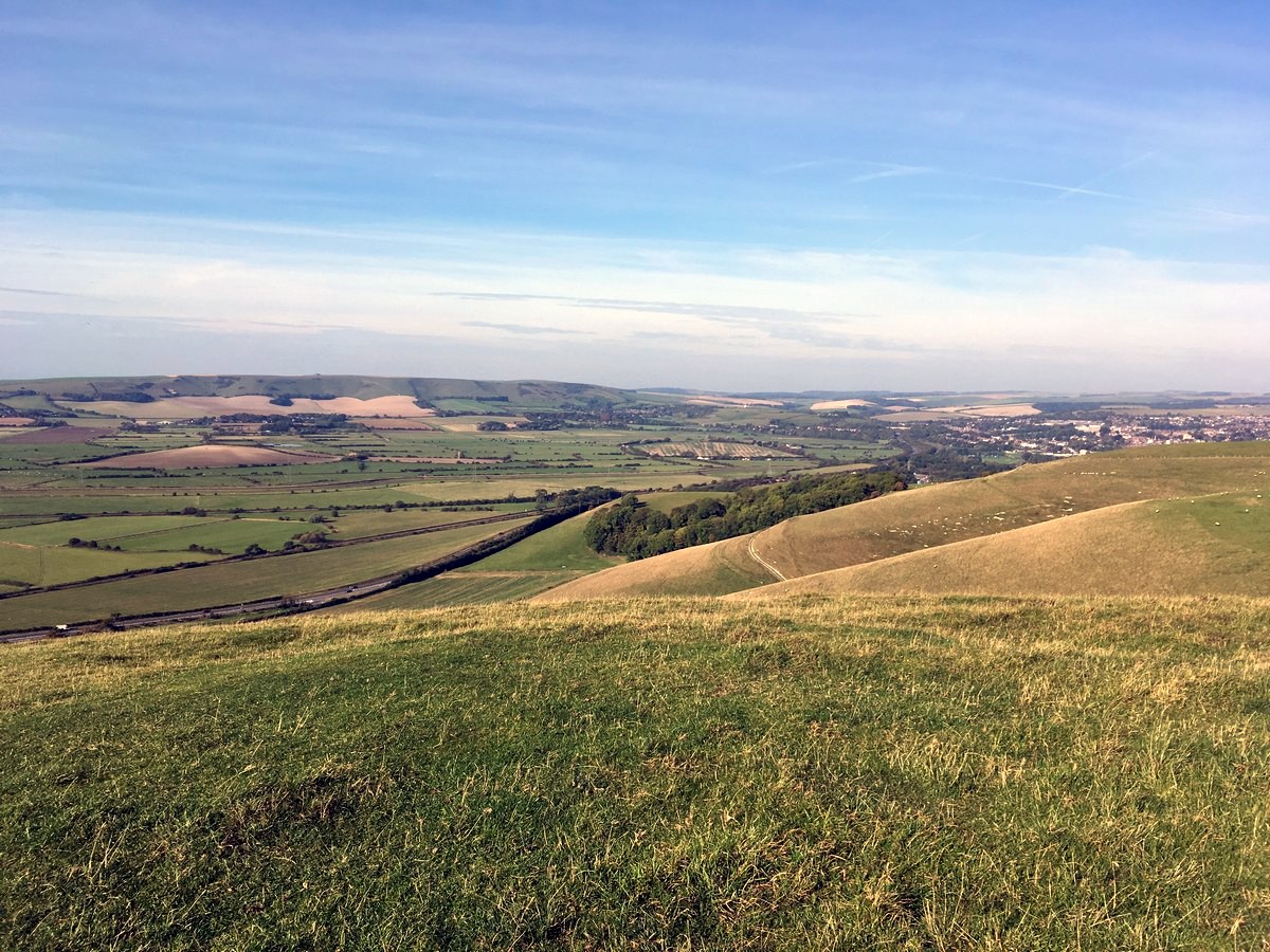 Views from the top of the Glynde and Mount Caburn Hike in South Downs, England