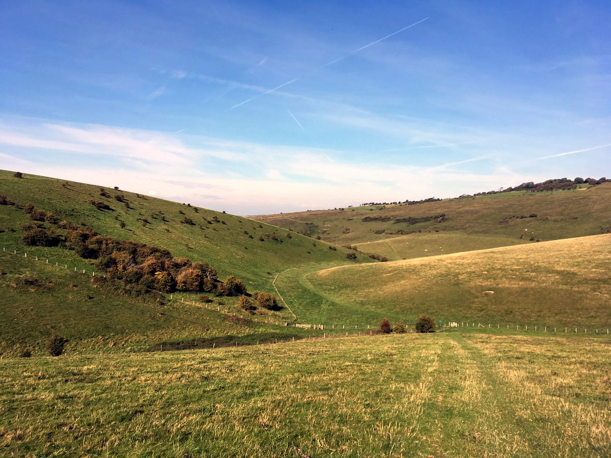 The valley below from the Glynde and Mount Caburn Hike in South Downs, England