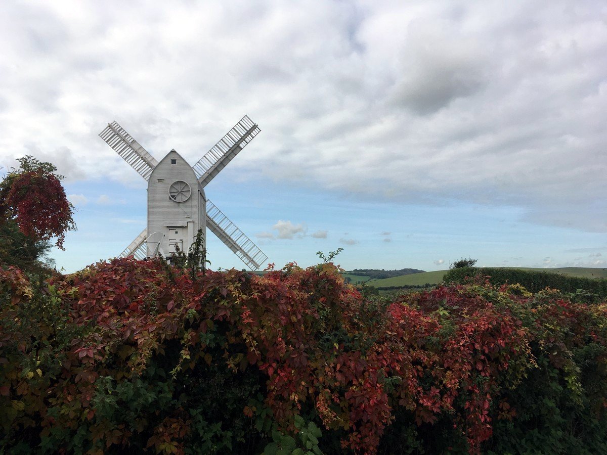 The Jill Windmill near Clayton from the Hassocks to Lewes Hike in South Downs, England