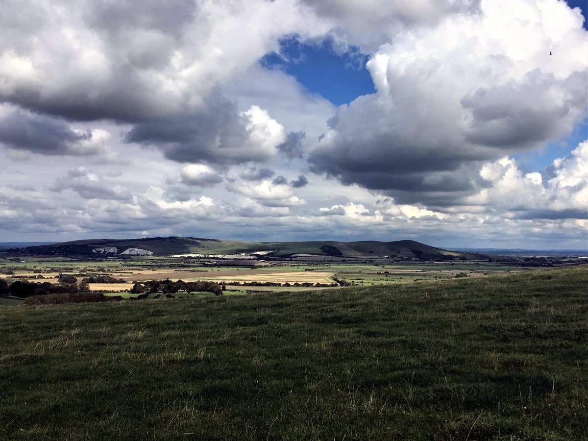 Views from the South Downs Way on the Southease and the River Ouse Hike in South Downs, England