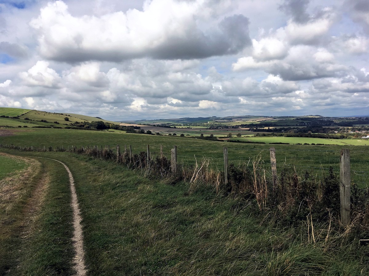 Walking along the South Downs Way on the Southease and the River Ouse Hike in South Downs, England