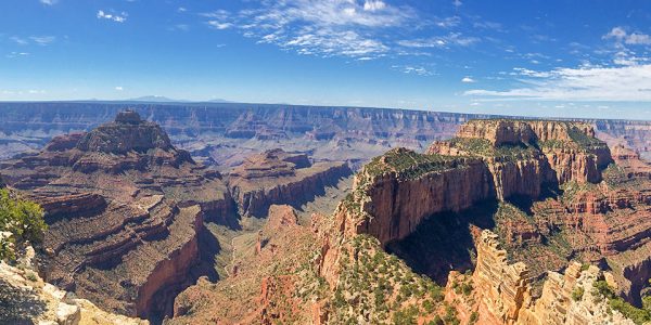 Panorama of the Cape Royal hike in Grand Canyon National Park, Arizona