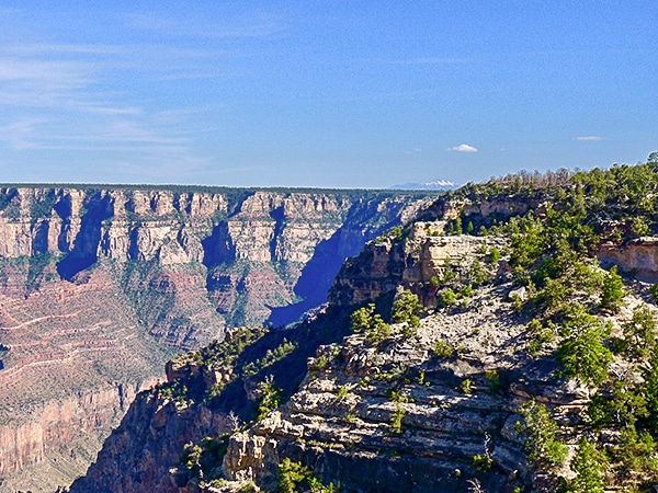 Trail of the hike in Grand Canyon National Park, Arizona