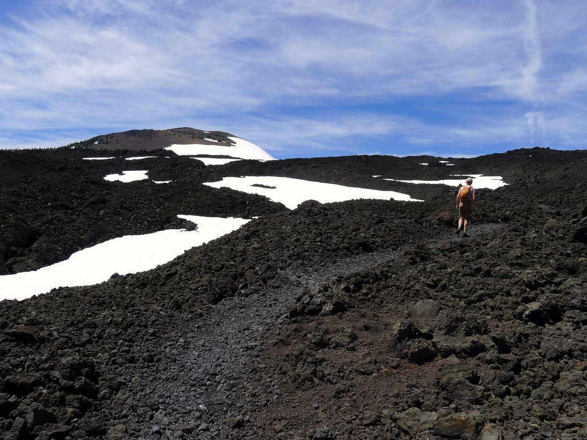 View of the crater on the Belknap Crater Hike near Bend, Oregon