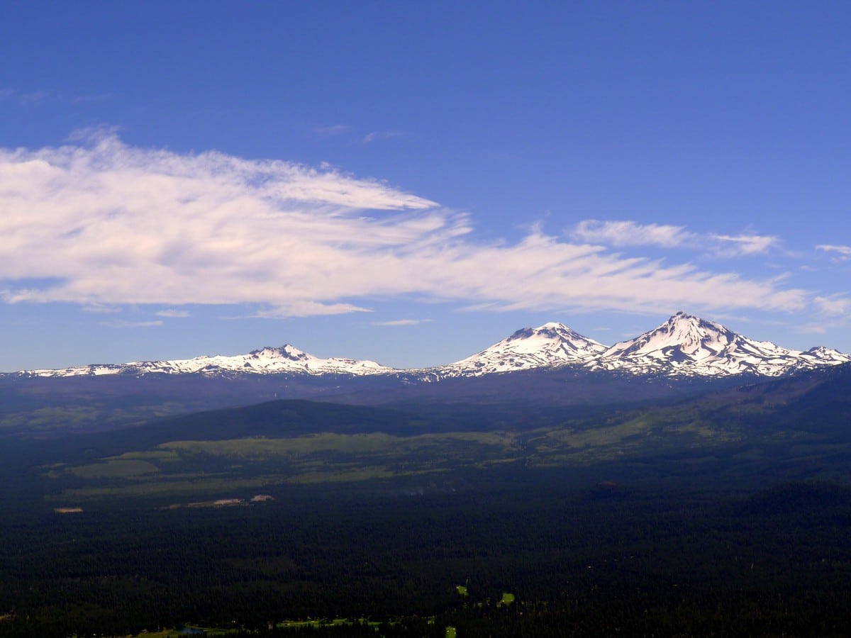 Three Sisters and a Broken Top on the Black Butte Hike near Bend, Oregon