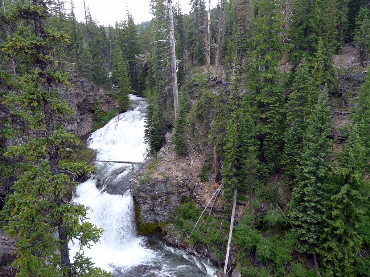 Double falls on the Tumalo Falls Hike near Bend, Oregon