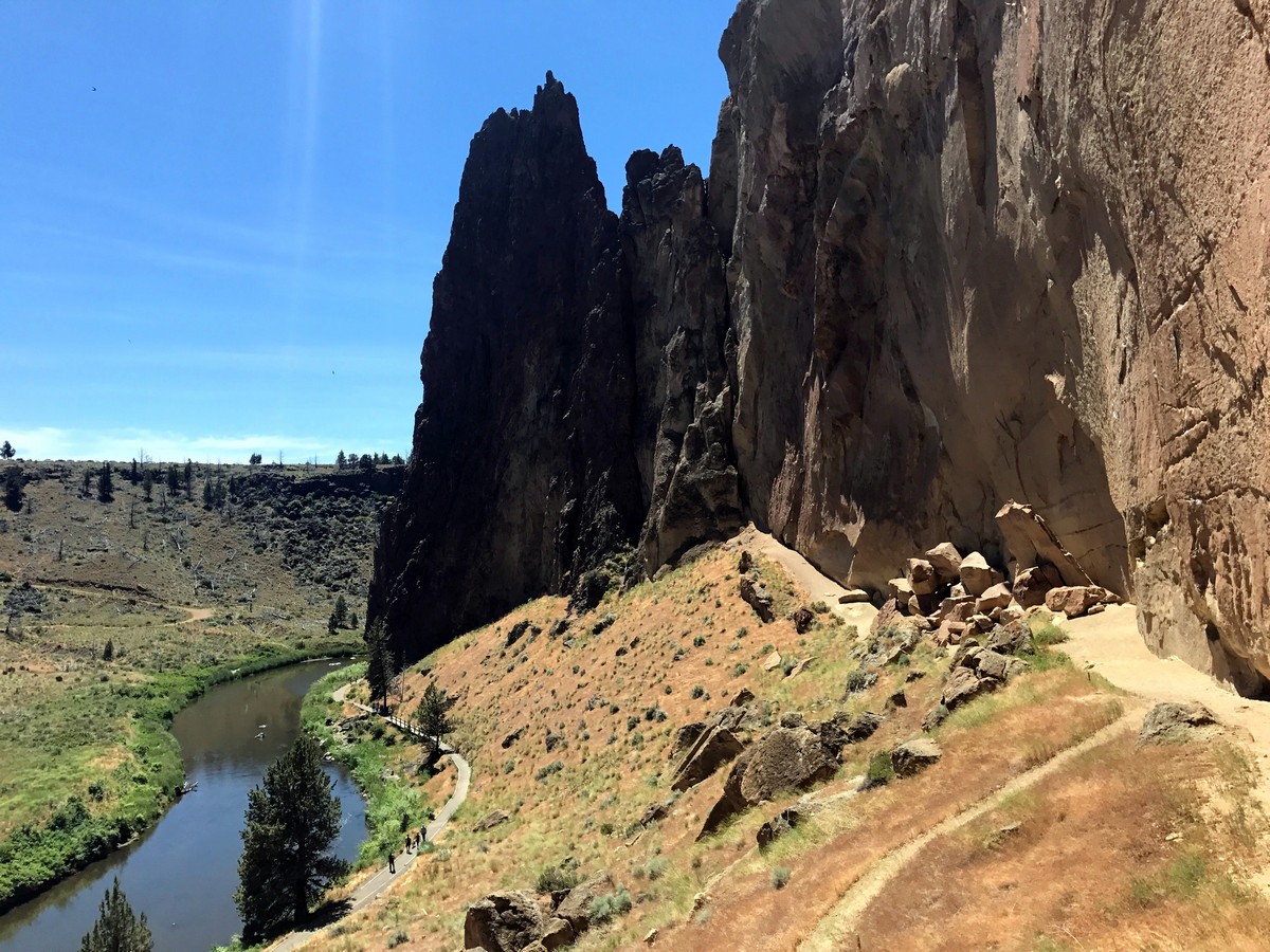 Beginning of the climb on the Smith Rock's Misery Ridge Loop Hike near Bend, Oregon