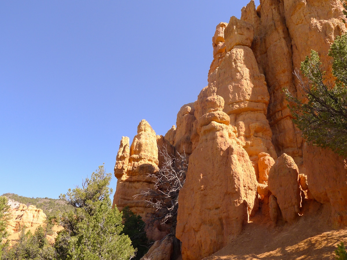 Rock spires on Bristlecone Loop trail hike in Bryce Canyon National Park
